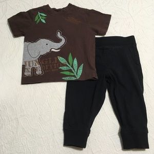 6-12m (5/$20) Gap Elephant Tee Matched with George Cotton Pants